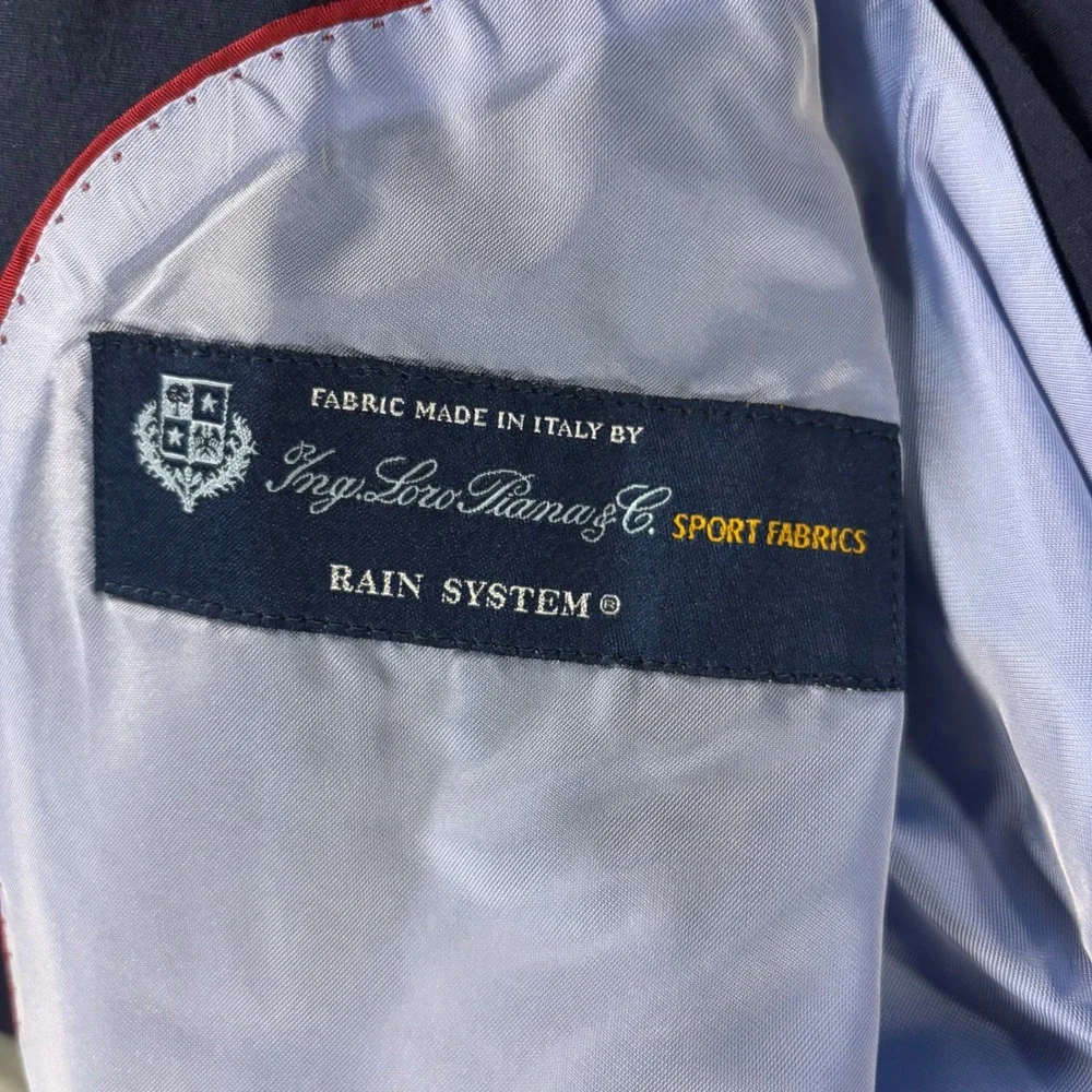 Brooks Brothers 1818 Regent Loro Piana Rain System Navy Blazer Sport Coat Mens